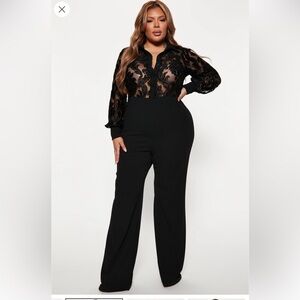 Touch of lace Jumpsuit Black NWT size Large